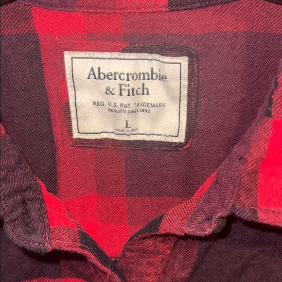 Abercrombie & Fitch Black and Red Checkered Shirt - Picture 2 of 6